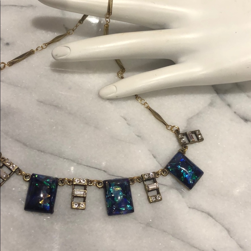Anne Koplik Stunning Black Opal Rectangles Necklac - Picture 8 of 8